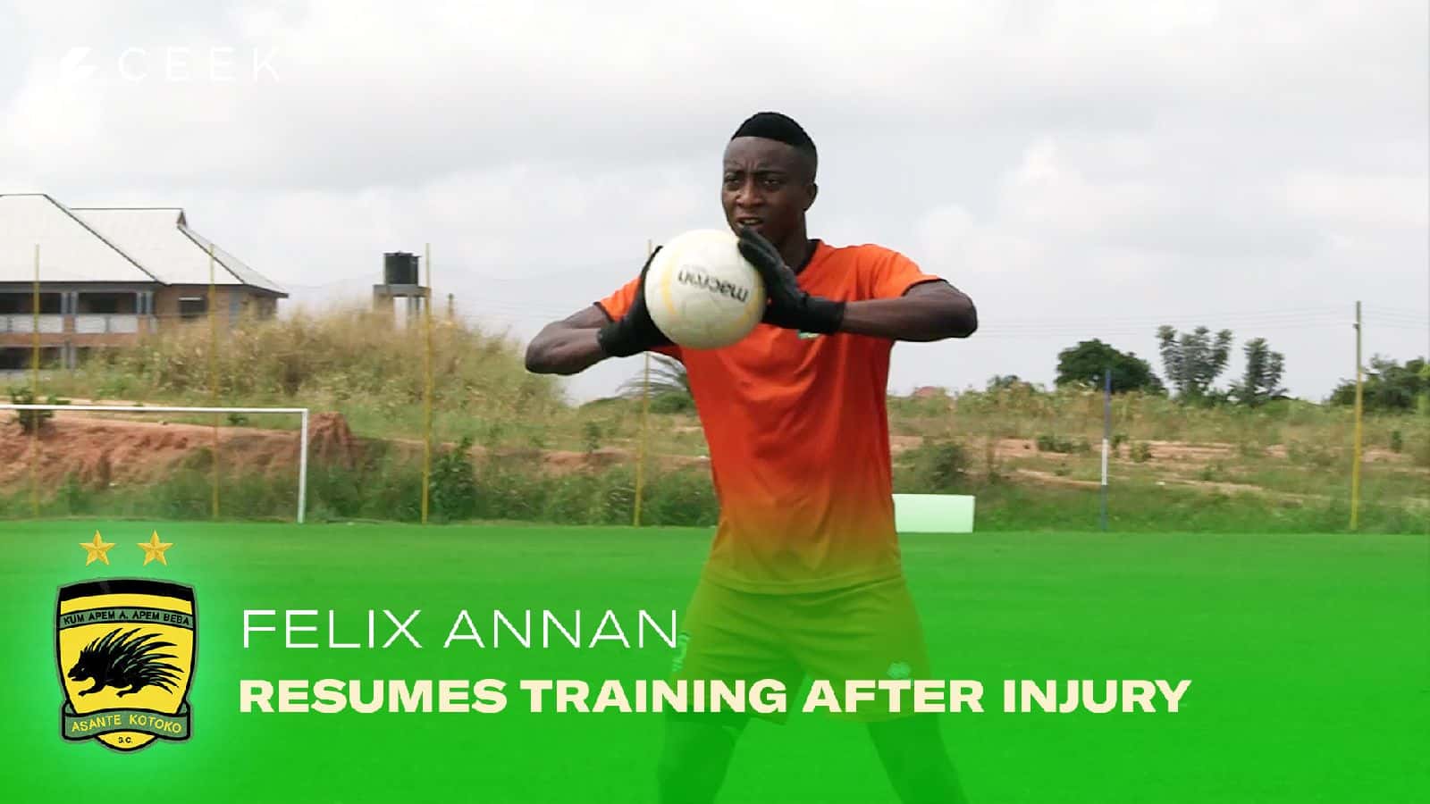 Felix Annan resumes training after injury