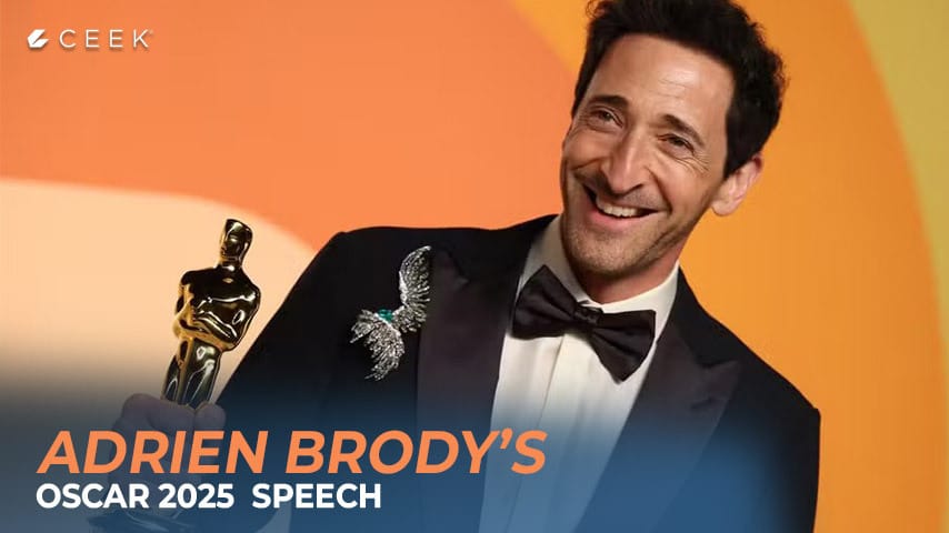 Explorer Adrien Brody's Speech at the 2025 Oscars!