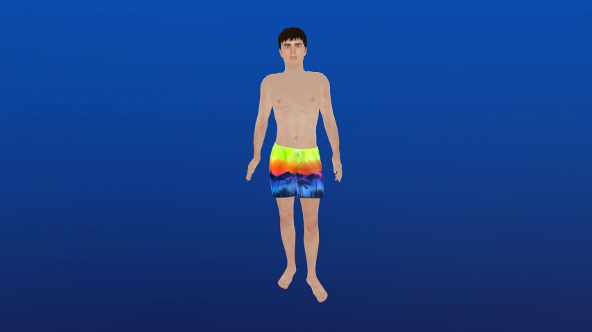 Yellow Orange and Blue Ombre Swimshorts